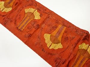 抽象花唐草模様織出し名古屋帯